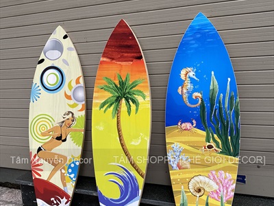 Ván lướt sóng decor chủ đề Đại Dương - Hoàng Hôn cao 90cm [Gỗ dày - chuẩn đẹp] VLS-12